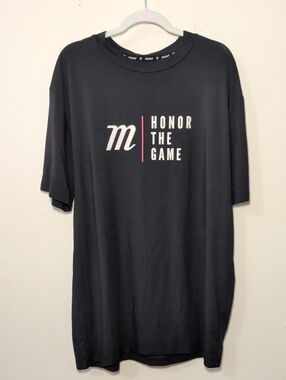 Marucci Honor the Game T-shirt Black White Red Baseball Sporty Boys Size XL